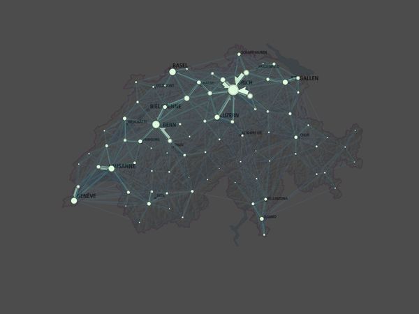 スイスの通勤者（Swisstopo地図）