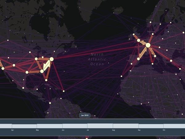 世界の月別航空便（2010年）